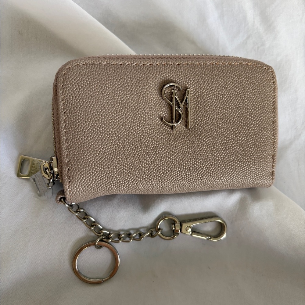 Steve Madden Women’s Bmartaa Clip-On Wallet with Keyring & Clip ~ New ~ Dark Tan